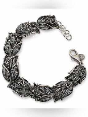 OR PAZ Israel Sterling Silver Floral Leaf Link Bracelet 925